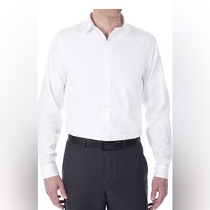 Calvin Klein Men's Dress Shirt Slim Fit Non-iron Herringbone, size 16 32/33 L